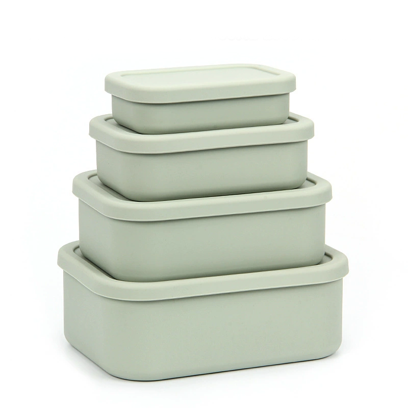 4PCS/Set Reusable Silicone Bento Box with Lid