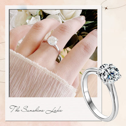 Women's Luxe-Style Premium Round Moissanite Ring