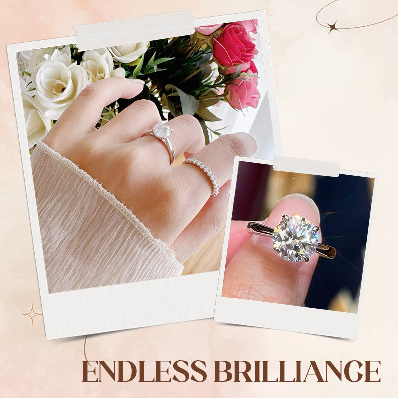 Women's Luxe-Style Premium Round Moissanite Ring