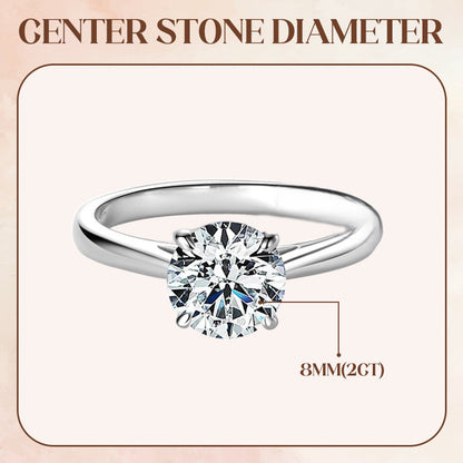 Women's Luxe-Style Premium Round Moissanite Ring