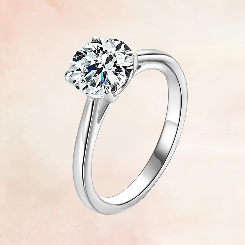 Women's Luxe-Style Premium Round Moissanite Ring