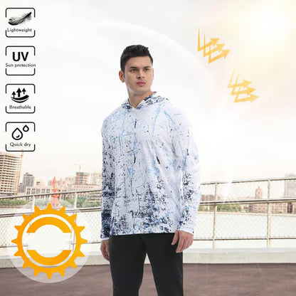 Men's Swim & Outdoor UPF 50+ Sun Shirt ，Lightweight SPF 50 UV Protection Hoodie