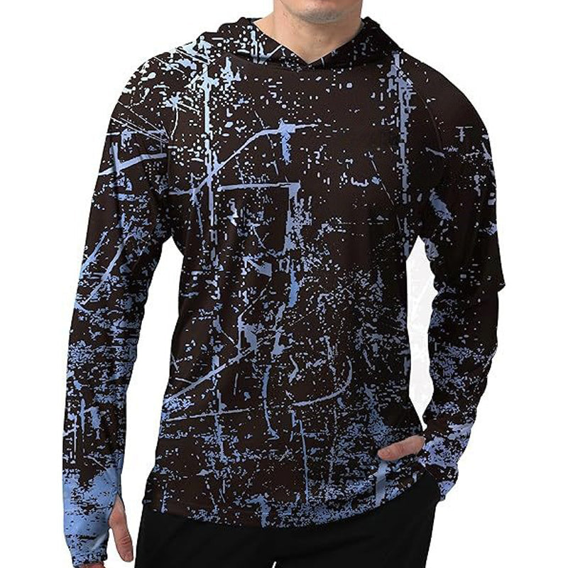 Men's Swim & Outdoor UPF 50+ Sun Shirt ，Lightweight SPF 50 UV Protection Hoodie