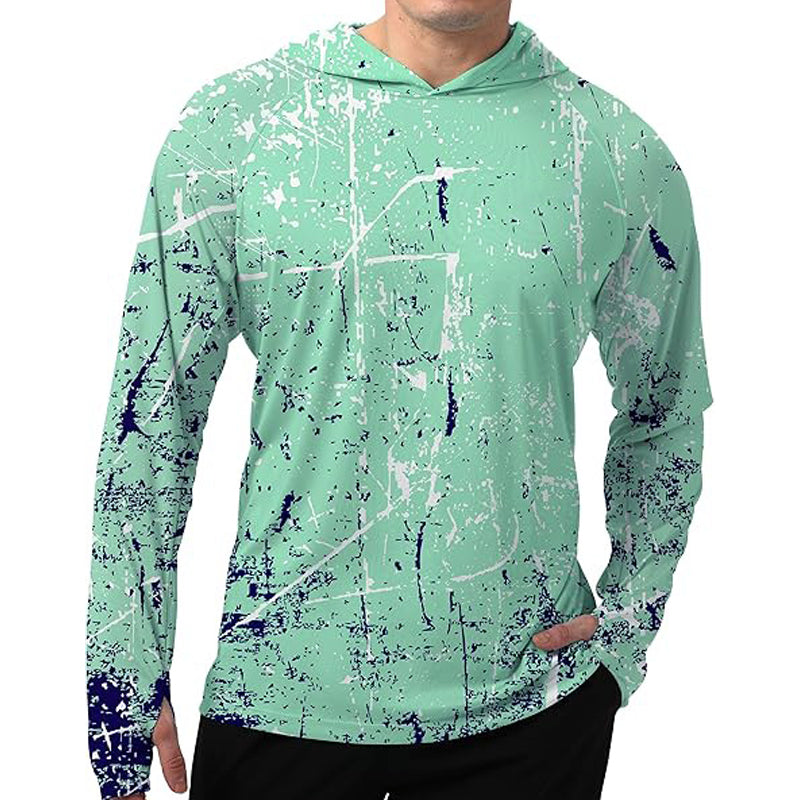 Men's Swim & Outdoor UPF 50+ Sun Shirt ，Lightweight SPF 50 UV Protection Hoodie