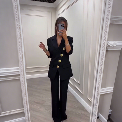 Women's Chic Black Blazer & Pants
